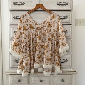 Floral Fairy Gauze Blouse Top